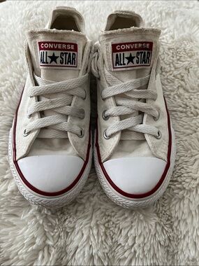 Converse Kids Low Top Canvas Sneakers in White and Red